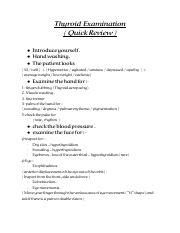 Thyroid examination.pdf - Thyroid Examination Quick Review Introduce ...