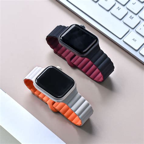 Silicone Link Loop Magnetic Strap For Apple Watch Band Mm Mm Mm