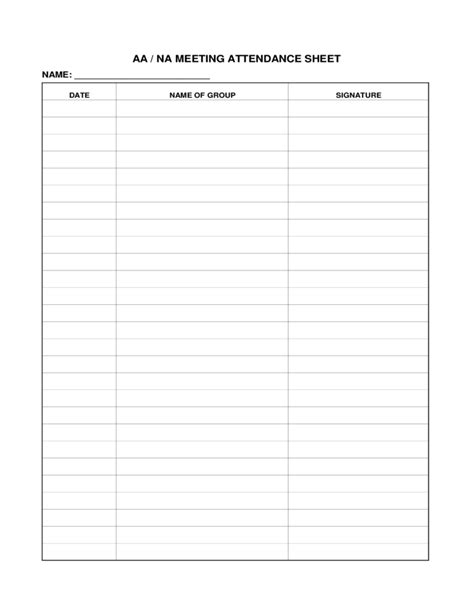 Meeting Attendance Sheet Free Download