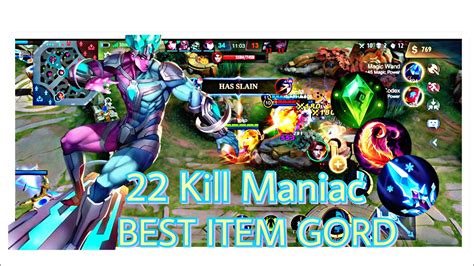 BEST ITEM GORD MANIAC SOLO RANK MOBILE LEGENDS MLBB YouTube