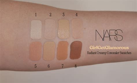 Nars Radiant Creamy Concealer Swatches Shades GirlGetGlamorous