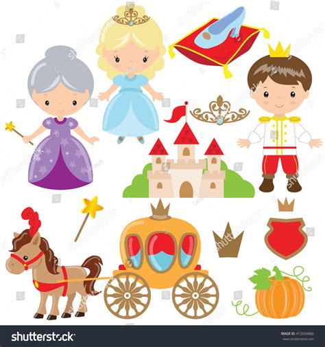 Cinderella Vector Illustration Stock Vector (Royalty Free) 412659886 ...