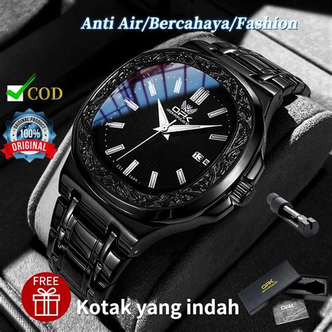 Jual OPK Jam Tangan Pria Anti Air Original Rantai Keren Terbaru Mewah