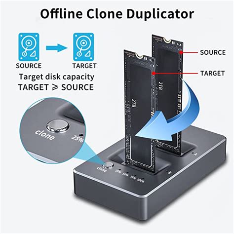 Acasis Nvme M Duplicator Dual Bay Offline Clone Usb C To Nvme Docking