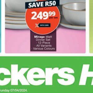 Dinner set deals at Checkers Hyper valid to 07.04 | Check at ...