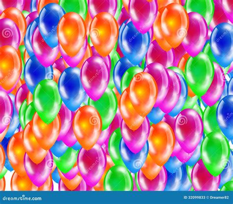 Achtergrond Van Glanzende Gekleurde Ballons Stock Illustratie