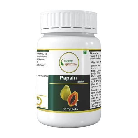 Zyrex Papain Tablets 60 Tablets – Zyrex Ayurveda