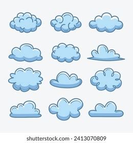 Cartoon Clouds Collection Vector Logo Stock Vector Royalty Free