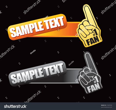 Number One Fan Foam Hand On Stock Vector Royalty Free