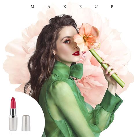 Floral Lipstick Beauty Cosmetics Ecommerce Product Image图片模板素材 稿定设计