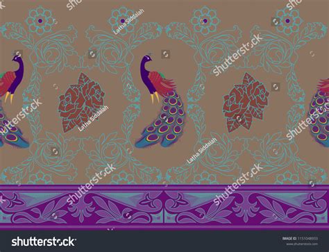 Peacock Border Design Seamless Stock Vector (Royalty Free) 1151048933