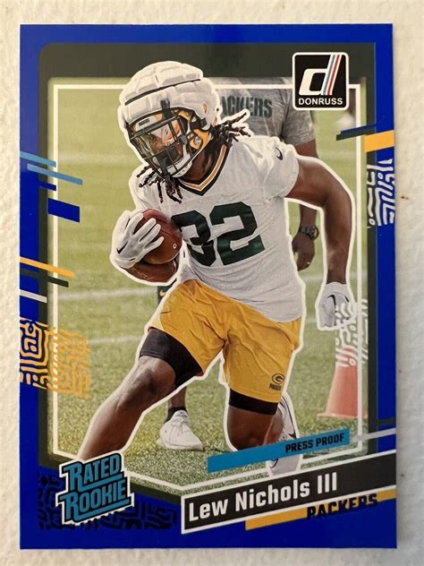 2023 Panini Donruss Blue Press Proof RC Rated Rookie Lew Nichols III