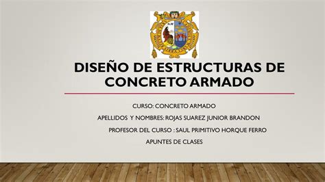 Apuntes De Clase De Dise O De Estructuras De Concreto Armado De La