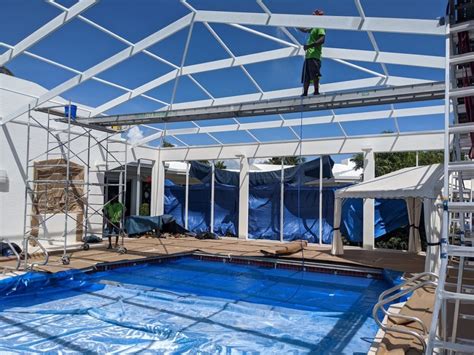 Extra Large Pool Enclosure In Boca Grande Gets Refurbished Screen