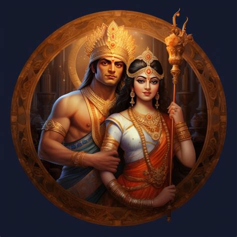 Premium AI Image | Rama and Sita icon for the Diwali