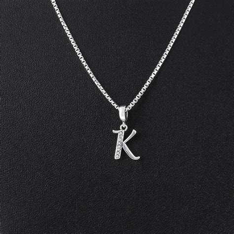 Letter K Necklace Personalized Jewelry Gift For Her Silver Etsy Uk