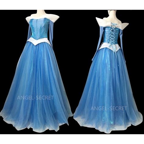 P940 Cosplay Pink Blue Dress Princess Sleeping Beauty Costume Aurora Women