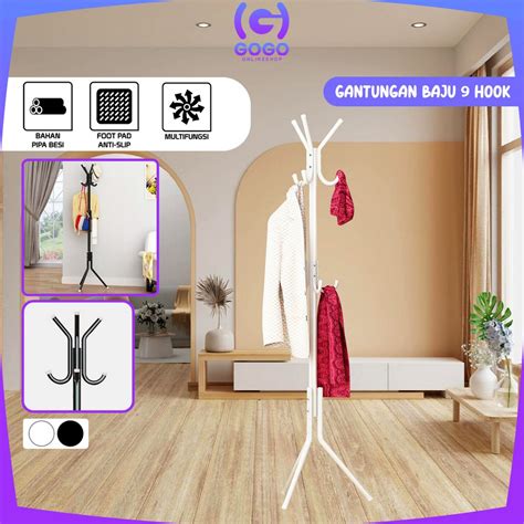 Jual Gogo C Coat Rack Hook Gantungan Baju Topi Tas Multifungsi