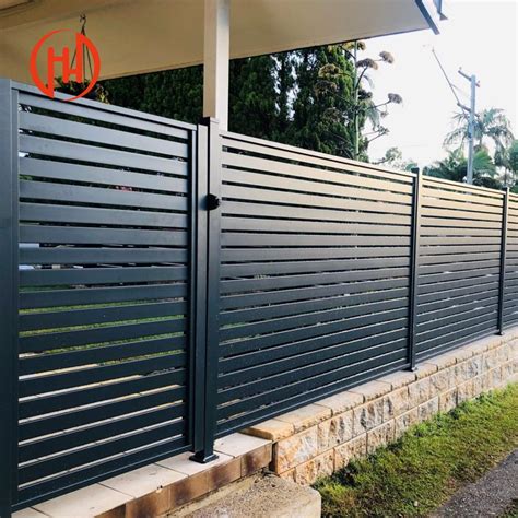 Black Aluminium Fence And Trellis Gate Slats Horizontal Metal Aluminum