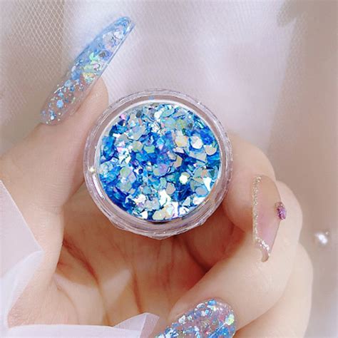 Fairnull Box Nail Art Sequins Irregular Shape Shiny Visual Effect