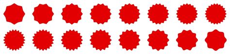 Premium Vector Set Of Red Starburst Label Icon