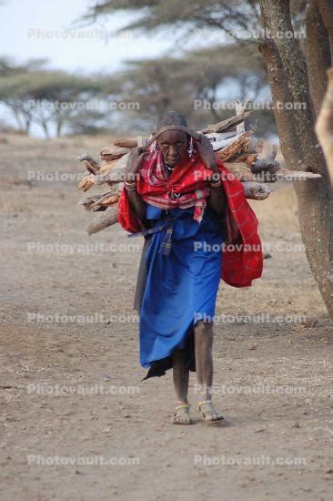 Woman Labor Firewood Deforestation Tanzania Photo