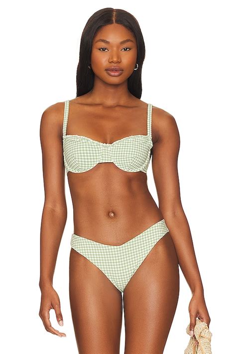 Onia Ruffle Underwire Bikini Top In Palm Frond REVOLVE