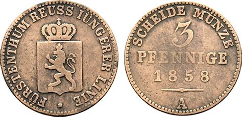 Reuss J Ngere Linie Zu Schleiz Cu Pfennig A Heinrich Lxvii