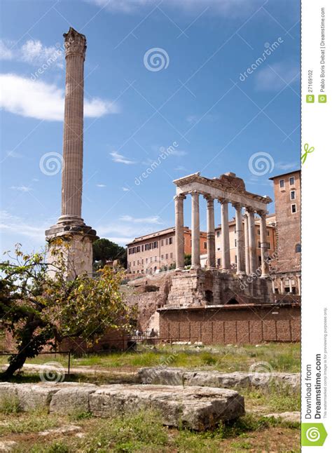 Columns Ruins at Foro Romano - Roma - Italy Stock Photo - Image of ...