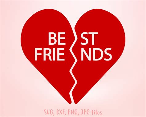 Best Friends Svg Best Friend Heart Svg Valentine Svg Bff Etsy