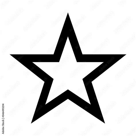 White star icon illustration with heavy black outline Stock Vector | Adobe Stock