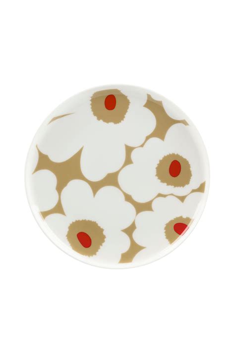 Marimekko Tallerken Unikko Cm Beige Tallerkener Asjetter