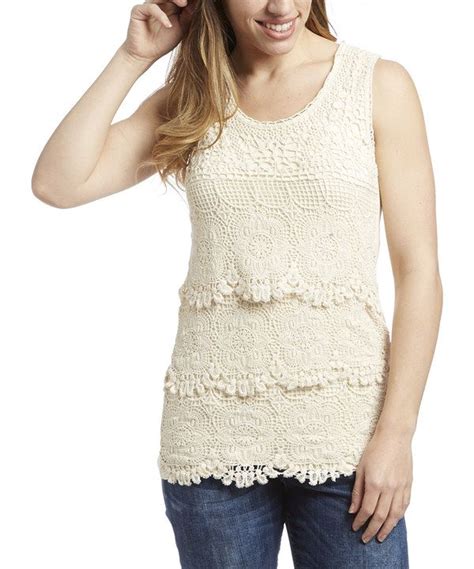 Simply Irresistible Natural Lace Crochet Tier Tank