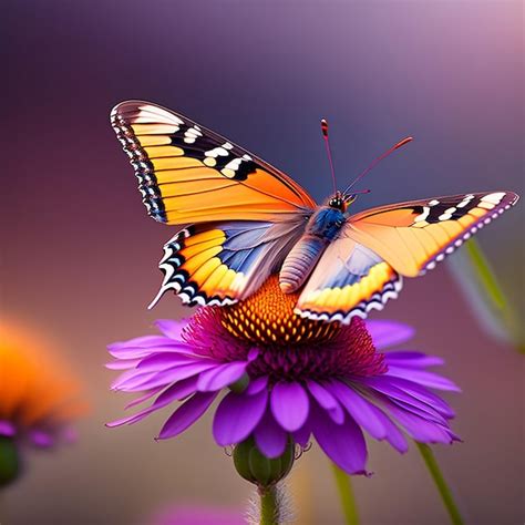 Una Mariposa Posada En Una Flor Foto Premium