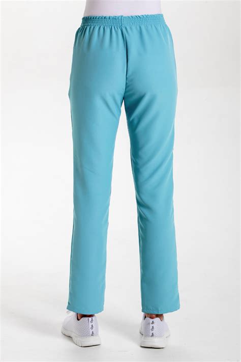 Pantalon Azul De Microfibra Con Bolsillos Uniformes Sanitarios De