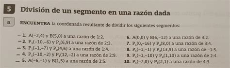 Divisi N De Un Segmento En Una Raz N Dada A Encuentra La Coordenadas