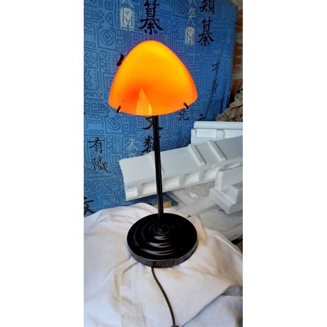 Lampe Vintage En Opaline Orange Et Blanche Noir Orange Fer Opaline