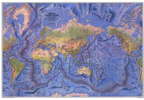 The World Ocean Floor 1981 Wall Map by National Geographic - MapSales