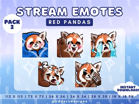 Red Panda Twitch Emotes Red Panda Stream Emotes Red Panda Etsy In