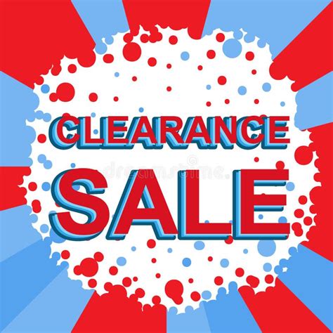 Red And Blue Sale Poster With Clearance Sale Text Advertising Banner