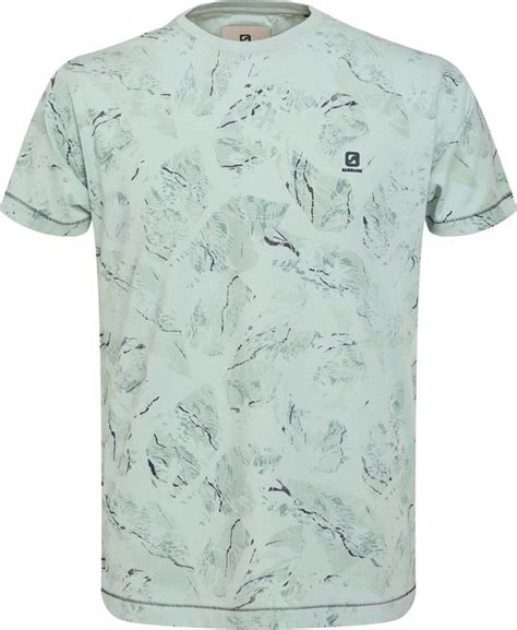 Gabbiano T Shirt T Shirt Met Allover Print Sea Green Mannen