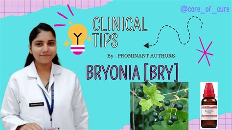 Bryonia Alba Wild Hops Homoeopathic Medicine Clinical Tips