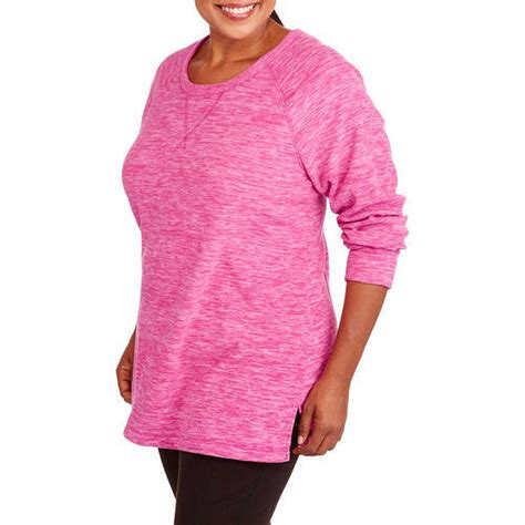 Danskin Now Womens Plus Size Crew Neck Microfleece