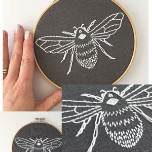 DIY Embroidery KIT Bumblebee Embroidery Pattern Modern Hand Etsy