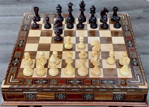 Handmade Inlaid Solid Wood Chess Set With Premium Weighted Unweighted