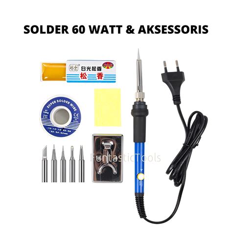 Solder Listrik 60 Watt Adjustable Taffware Solder Hp Suhu Bisa Diatur