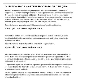 Question Rio Ii Arte E Processo De Cria O Question Rio Ii Arte E