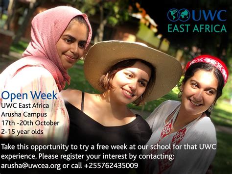 UWC East Africa Arusha Campus Open Week October 17th – October 20th 2023 – UWC East Africa