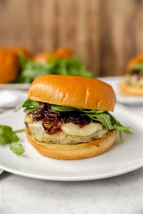 French Onion Chicken Burgers A Seasoned Greeting