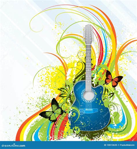 Colorful Guitar Background Royalty Free Stock Photo - Image: 10013635